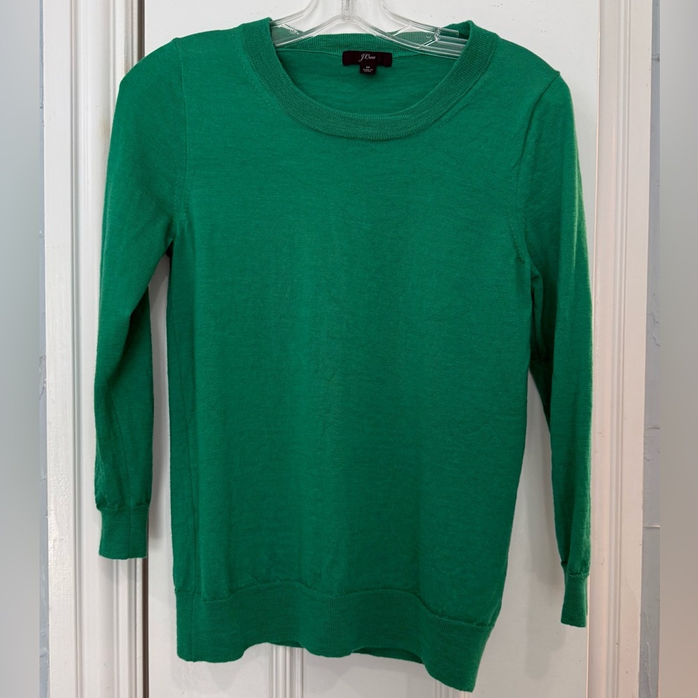 J. Crew Vibrant Green Crew Neck Sweater